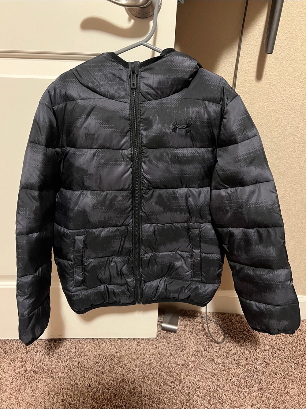 Under Armour Kids Black Hooded Puffer Jacket